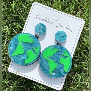 Blue and Green Earth Earrings